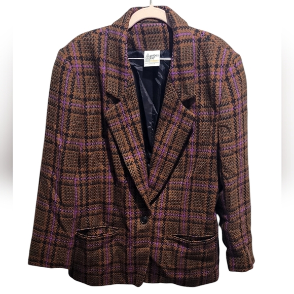 Vintage London Fog Wool plaid blazer - Picture 1 of 6